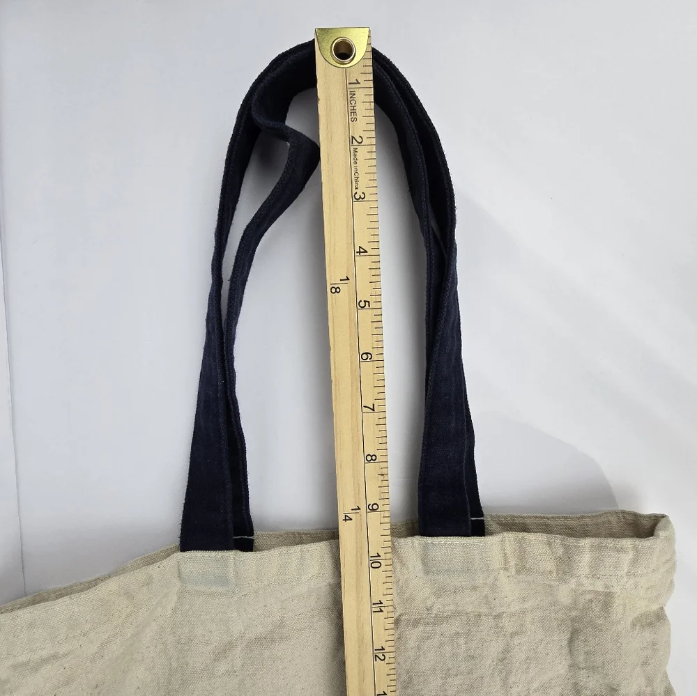 Faherty Brand Cotton Canvas Tote Bag Signature Logo‎ 15×14.5 Navy Cream